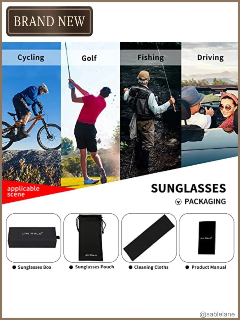 Retro Polarized Square Sunglasses UV400 for Driving Fishing Hiking